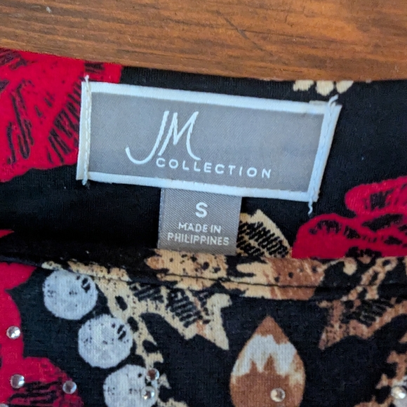 JM Collection Black and Blue Sheath Dress with Crew Neck - Picture 4 of 8